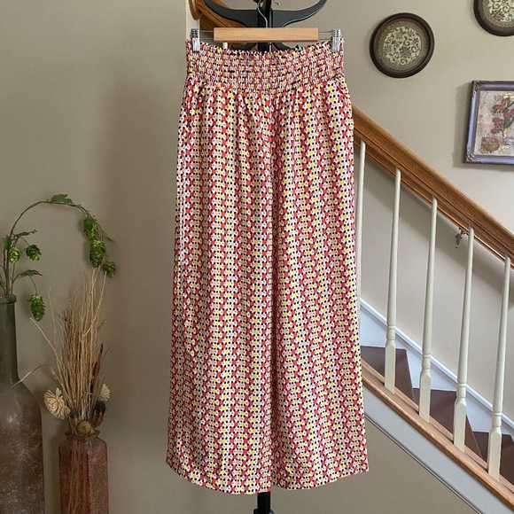 Anthropologie Maeve Multi-color Print Wide Leg Pants Size Small - Picture 3 of 13